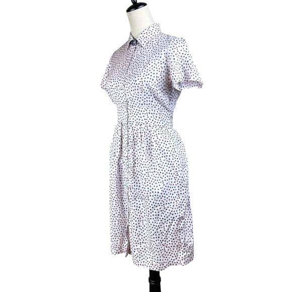 Foxcroft Vienna Short Sleeve Button Up Demure Dots 100% Cotton Shirt Dress - Picture 4 of 13